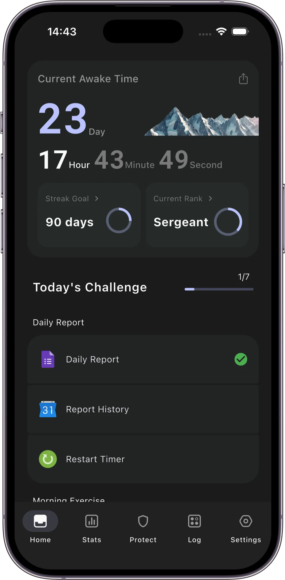 Transform app home screen